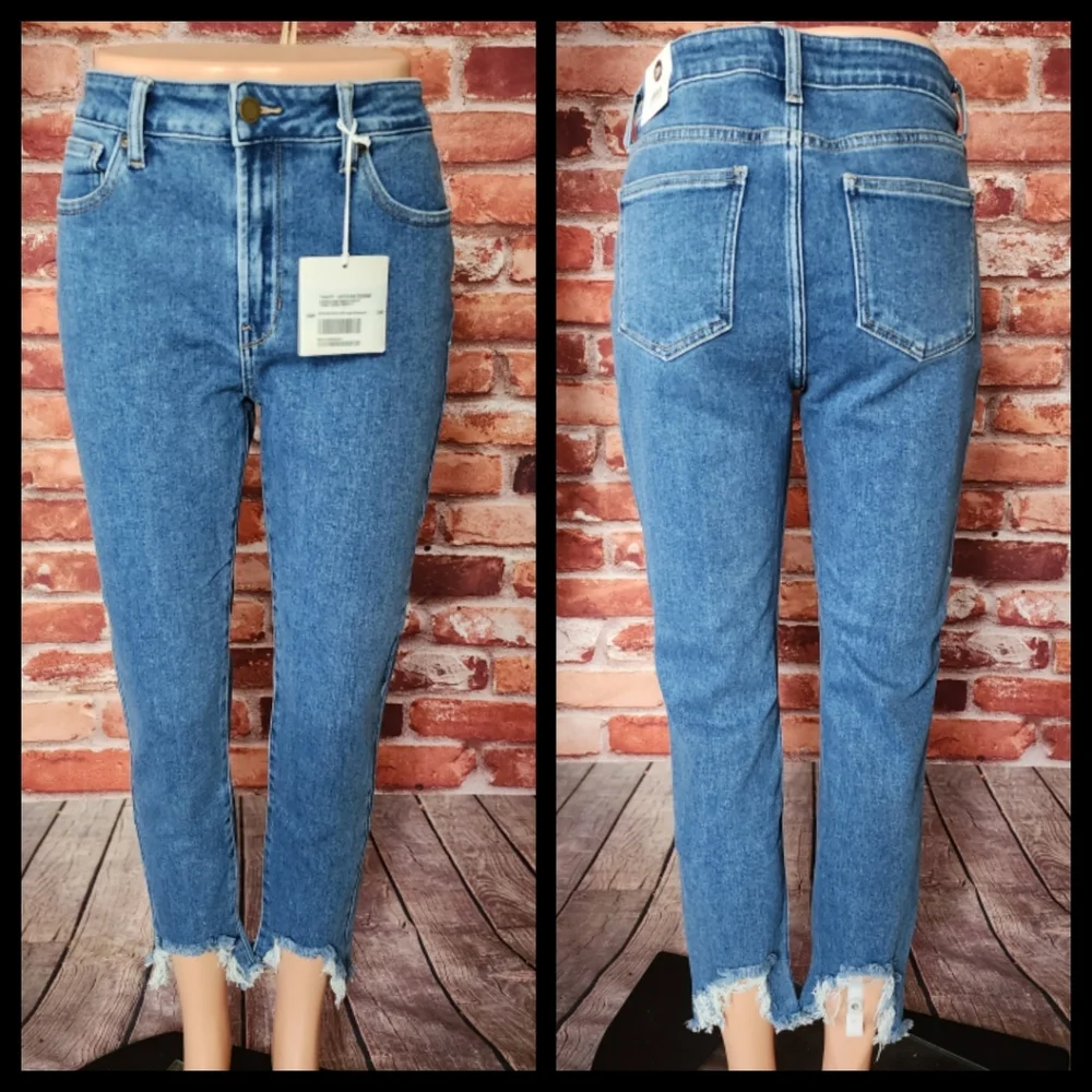 Just Black High Rise Frayed Hem Jeans 29 NWT - Picture 3 of 3